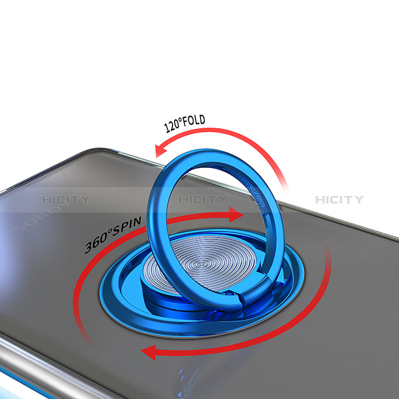 Funda Silicona Ultrafina Carcasa Transparente con Magnetico Anillo de dedo Soporte AN1 para Sony Xperia 1 V