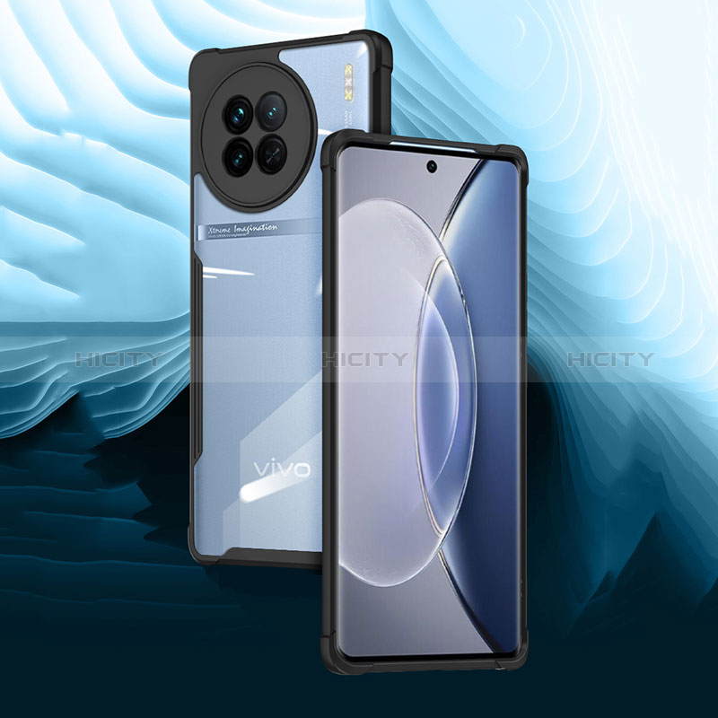 Funda Silicona Ultrafina Carcasa Transparente con Magnetico Anillo de dedo Soporte BH1 para Vivo X90 5G