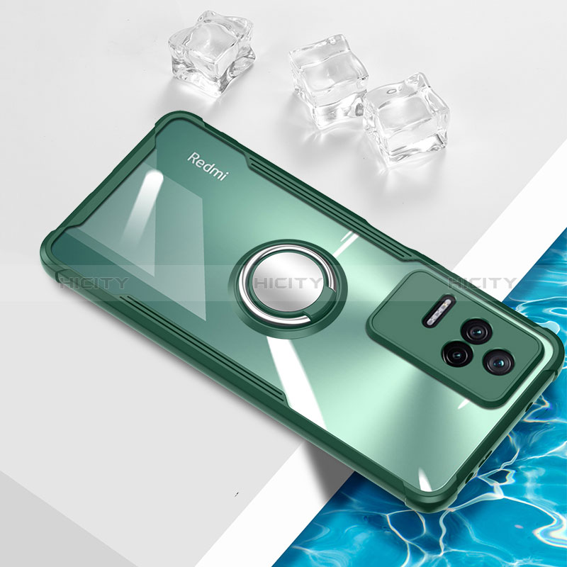 Funda Silicona Ultrafina Carcasa Transparente con Magnetico Anillo de dedo Soporte BH1 para Xiaomi Poco F4 5G