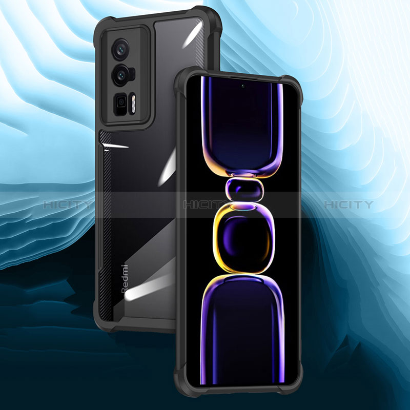 Funda Silicona Ultrafina Carcasa Transparente con Magnetico Anillo de dedo Soporte BH1 para Xiaomi Poco F5 Pro 5G