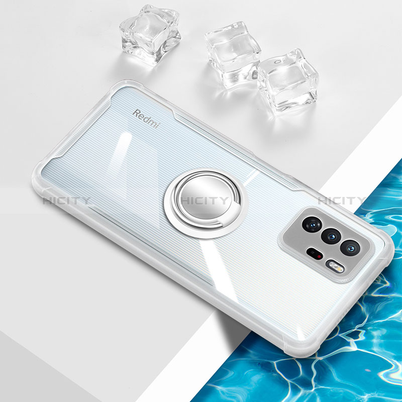 Funda Silicona Ultrafina Carcasa Transparente con Magnetico Anillo de dedo Soporte BH1 para Xiaomi Poco X3 GT 5G