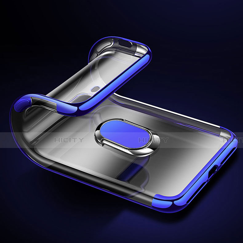 Funda Silicona Ultrafina Carcasa Transparente con Magnetico Anillo de dedo Soporte C01 para Oppo R17 Neo