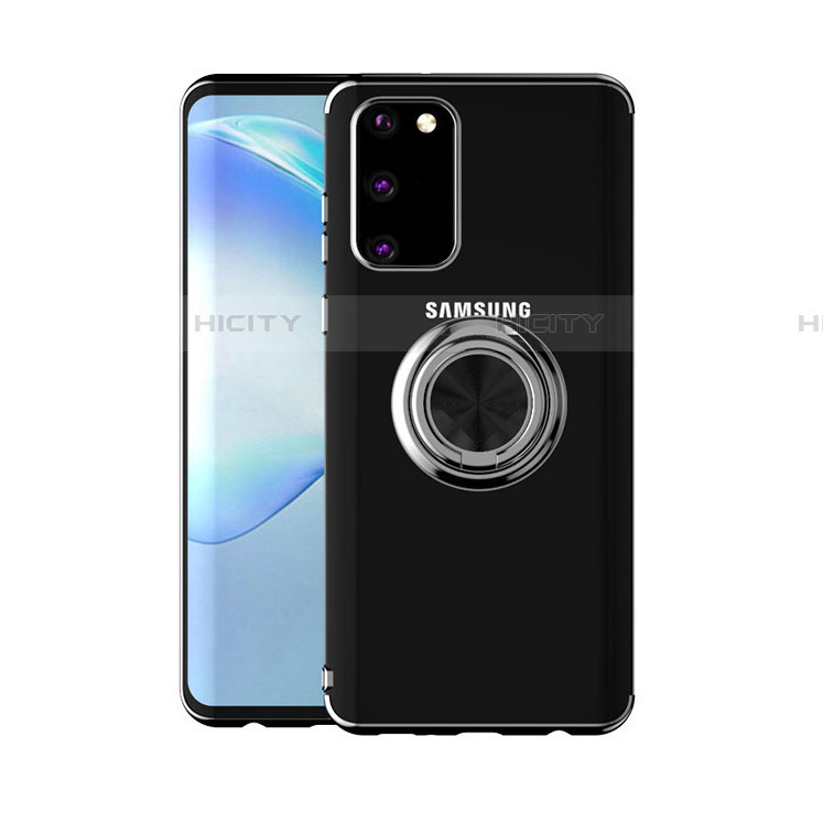 Funda Silicona Ultrafina Carcasa Transparente con Magnetico Anillo de dedo Soporte C01 para Samsung Galaxy S20