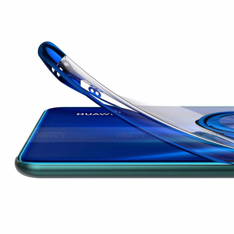 Funda Silicona Ultrafina Carcasa Transparente con Magnetico Anillo de dedo Soporte C02 para Huawei P30 Pro