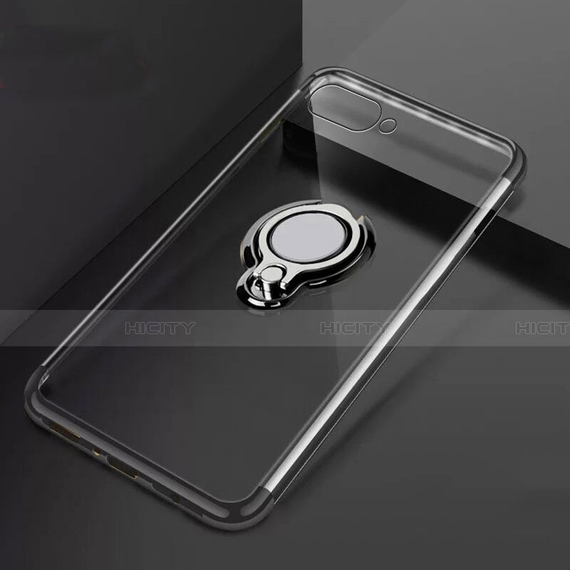 Funda Silicona Ultrafina Carcasa Transparente con Magnetico Anillo de dedo Soporte C02 para Oppo R15X