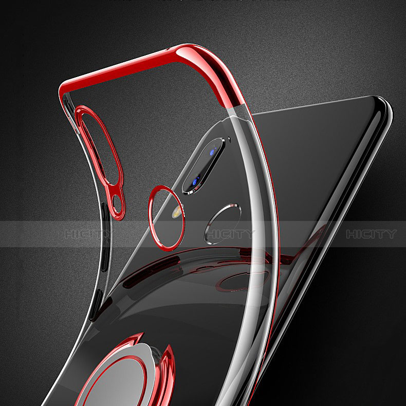 Funda Silicona Ultrafina Carcasa Transparente con Magnetico Anillo de dedo Soporte C02 para Samsung Galaxy S10