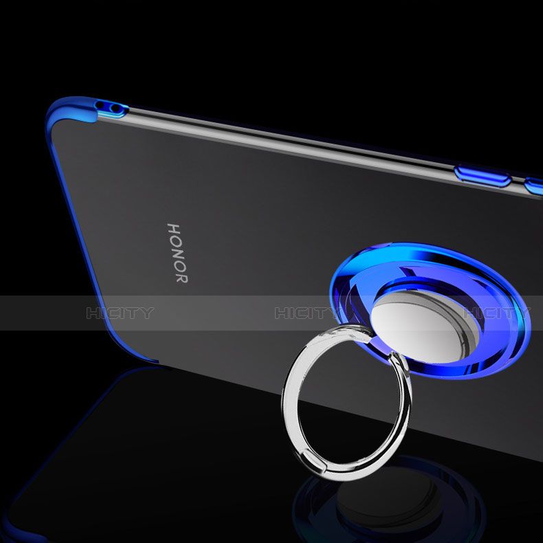 Funda Silicona Ultrafina Carcasa Transparente con Magnetico Anillo de dedo Soporte C03 para Huawei Honor V20