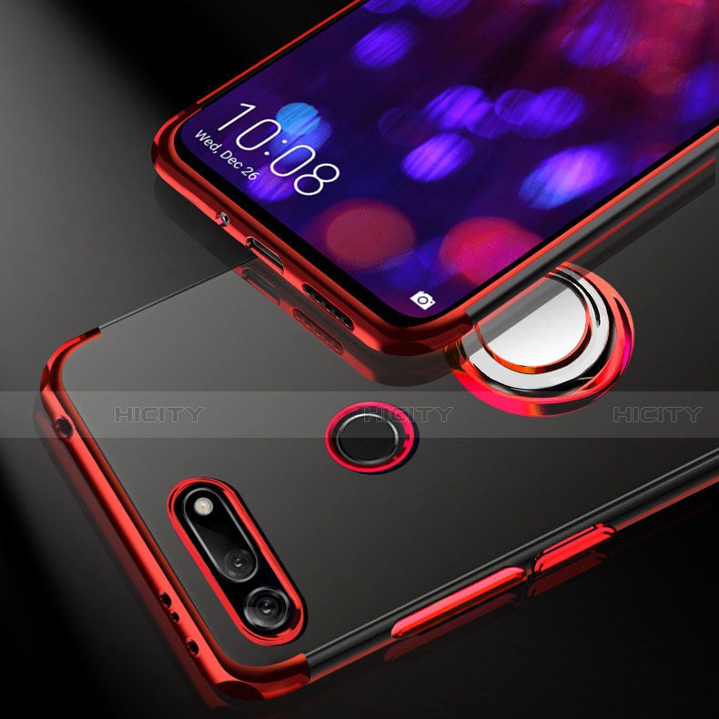 Funda Silicona Ultrafina Carcasa Transparente con Magnetico Anillo de dedo Soporte C03 para Huawei Honor View 20