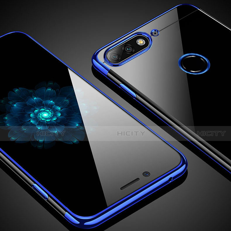 Funda Silicona Ultrafina Carcasa Transparente con Magnetico Anillo de dedo Soporte S01 para Huawei Enjoy 8e