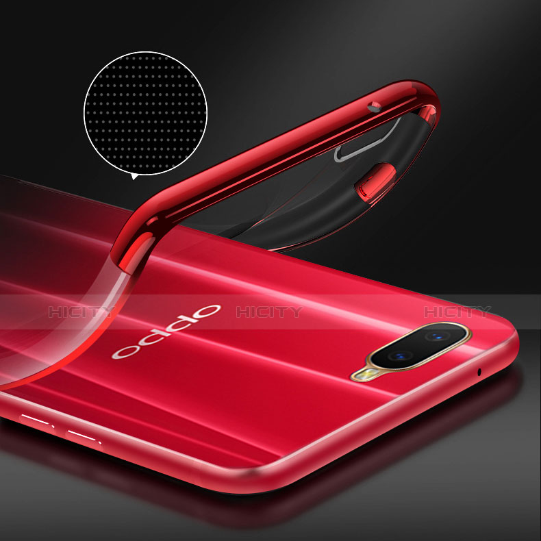 Funda Silicona Ultrafina Carcasa Transparente con Magnetico Anillo de dedo Soporte S01 para Oppo K1