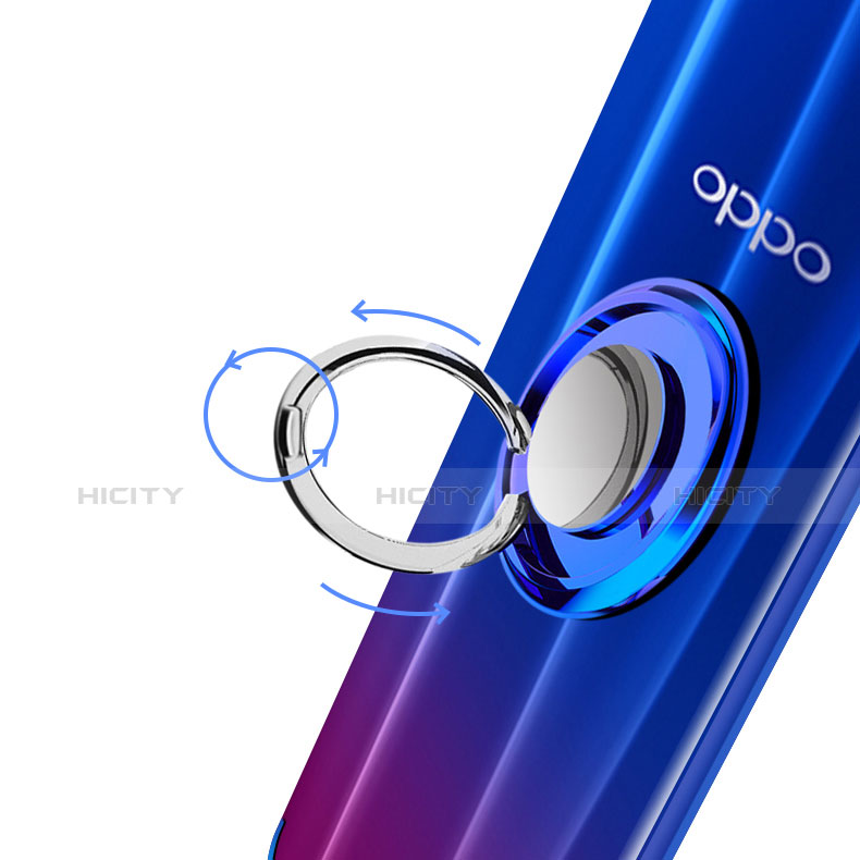 Funda Silicona Ultrafina Carcasa Transparente con Magnetico Anillo de dedo Soporte S01 para Oppo R17 Neo