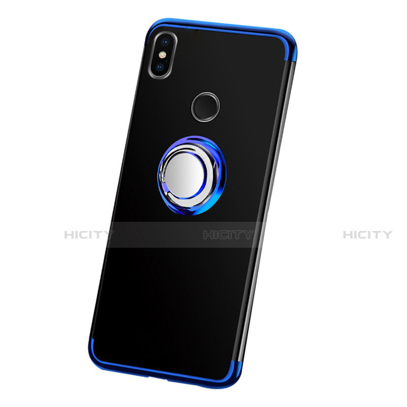 Funda Silicona Ultrafina Carcasa Transparente con Magnetico Anillo de dedo Soporte S01 para Xiaomi Mi A2 Lite