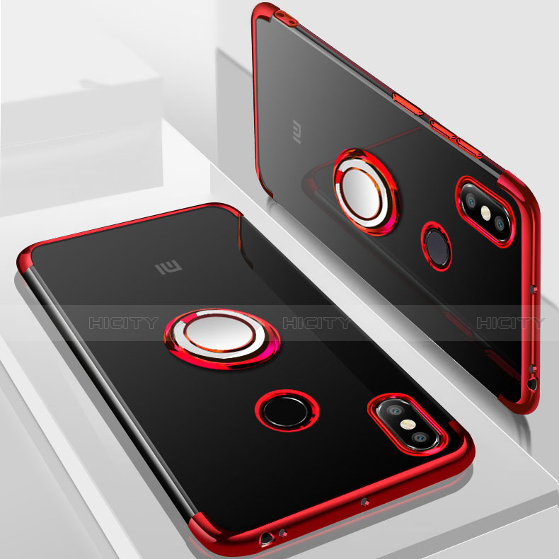 Funda Silicona Ultrafina Carcasa Transparente con Magnetico Anillo de dedo Soporte S01 para Xiaomi Mi Max 3