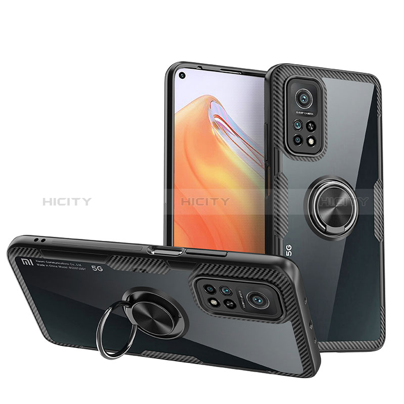 Funda Silicona Ultrafina Carcasa Transparente con Magnetico Anillo de dedo Soporte ZL1 para Xiaomi Mi 10T Pro 5G