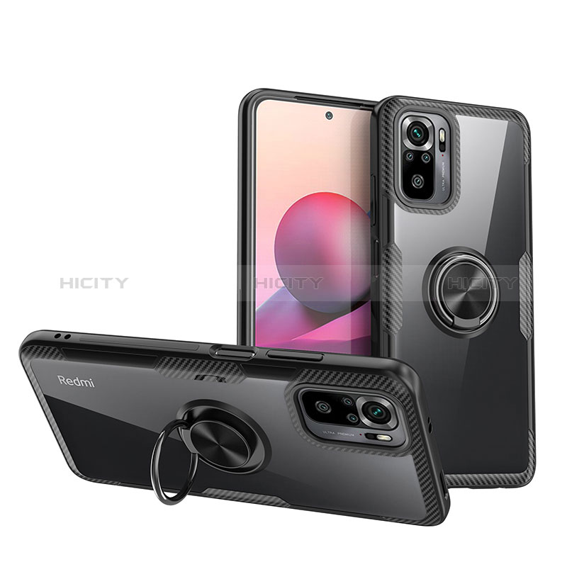 Funda Silicona Ultrafina Carcasa Transparente con Magnetico Anillo de dedo Soporte ZL1 para Xiaomi Poco M5S