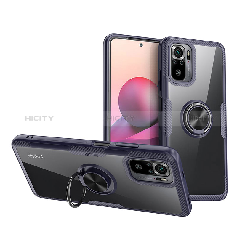 Funda Silicona Ultrafina Carcasa Transparente con Magnetico Anillo de dedo Soporte ZL1 para Xiaomi Poco M5S