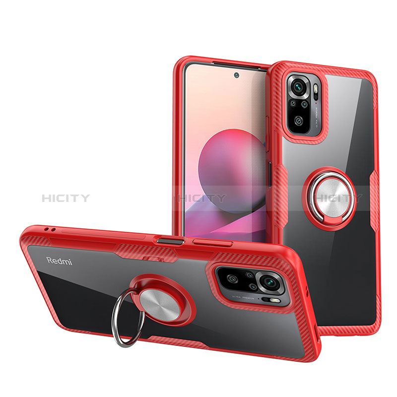 Funda Silicona Ultrafina Carcasa Transparente con Magnetico Anillo de dedo Soporte ZL1 para Xiaomi Poco M5S