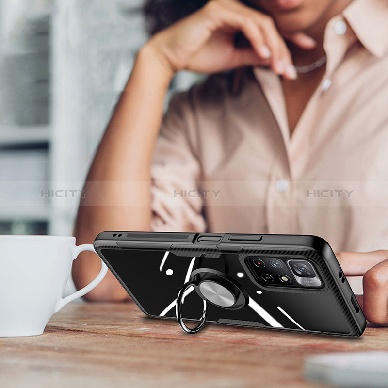Funda Silicona Ultrafina Carcasa Transparente con Magnetico Anillo de dedo Soporte ZL1 para Xiaomi Redmi Note 11 5G