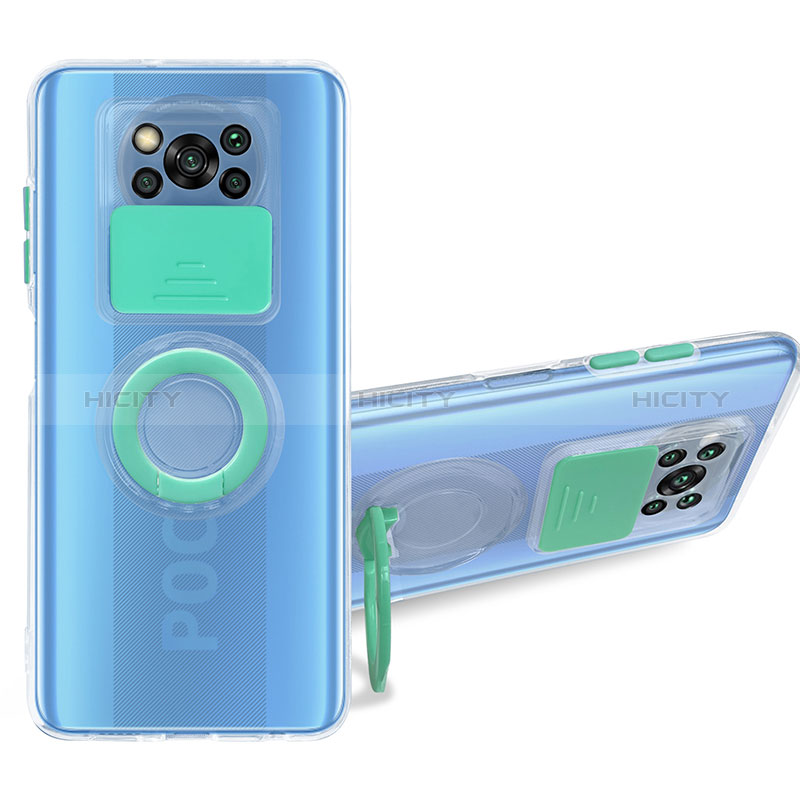 Funda Silicona Ultrafina Carcasa Transparente con Soporte MJ1 para Xiaomi Poco X3 NFC