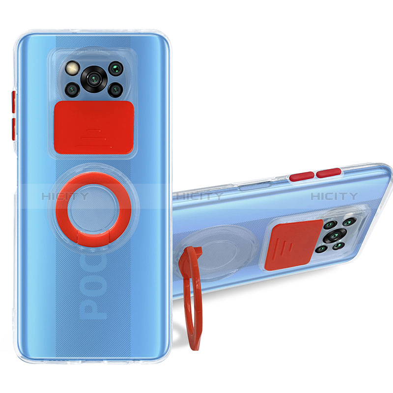 Funda Silicona Ultrafina Carcasa Transparente con Soporte MJ1 para Xiaomi Poco X3 NFC
