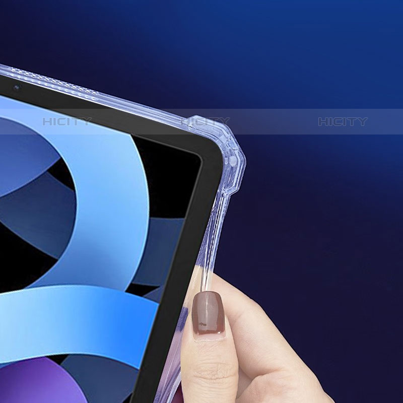 Funda Silicona Ultrafina Carcasa Transparente con Soporte S01 para Apple iPad Air 4 10.9 (2020) Claro