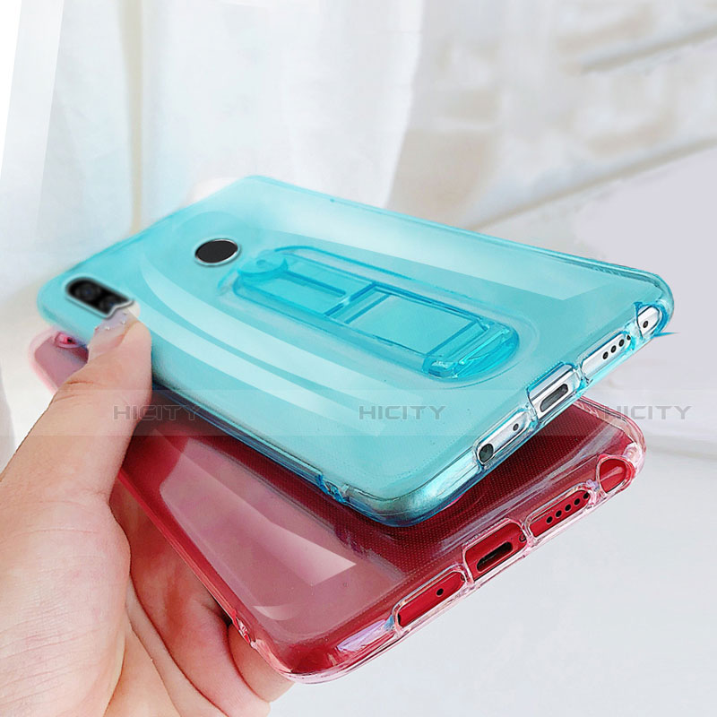 Funda Silicona Ultrafina Carcasa Transparente con Soporte S01 para Huawei P20 Lite