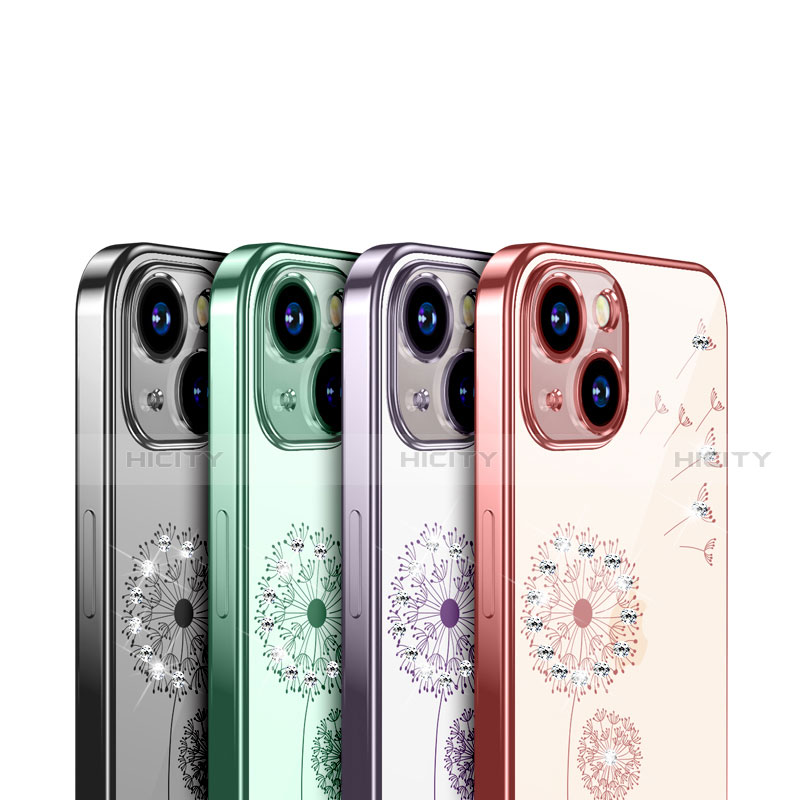 Funda Silicona Ultrafina Carcasa Transparente Flores para Apple iPhone 13 Mini