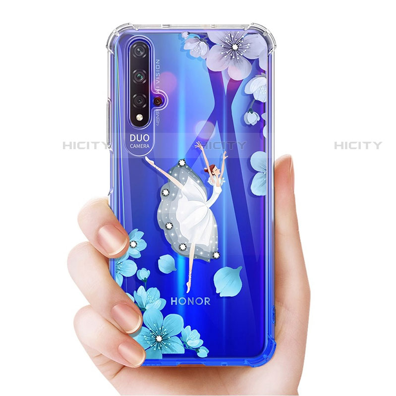 Funda Silicona Ultrafina Carcasa Transparente Flores para Huawei Honor 20S