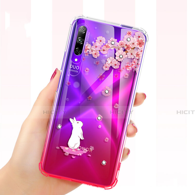 Funda Silicona Ultrafina Carcasa Transparente Flores para Huawei Honor 9X Pro