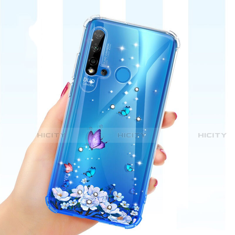 Funda Silicona Ultrafina Carcasa Transparente Flores para Huawei Nova 5i