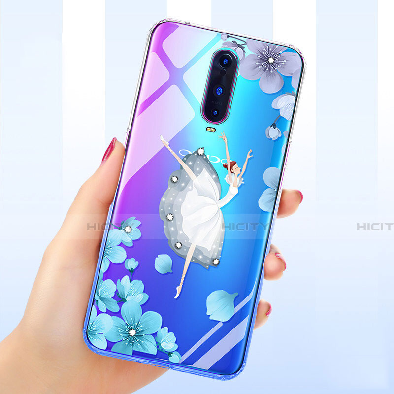 Funda Silicona Ultrafina Carcasa Transparente Flores para Oppo R17 Pro