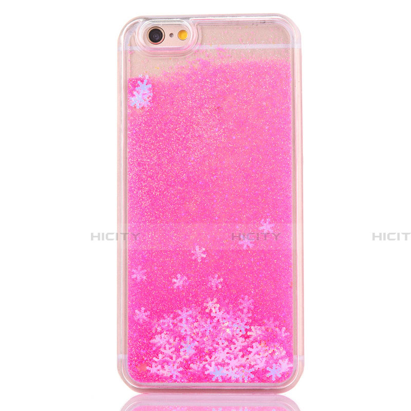 Funda Silicona Ultrafina Carcasa Transparente Flores T01 para Apple iPhone 6S Rosa