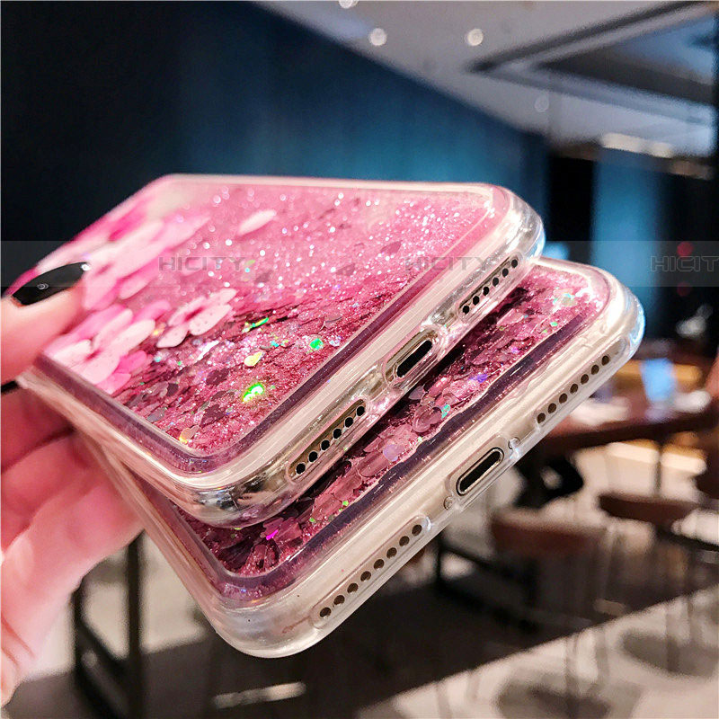 Funda Silicona Ultrafina Carcasa Transparente Flores T01 para Apple iPhone Xs Rosa