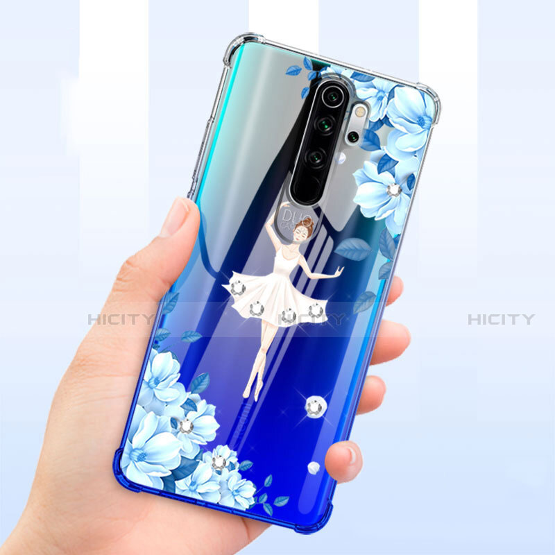 Funda Silicona Ultrafina Carcasa Transparente Flores T01 para Xiaomi Redmi Note 8 Pro