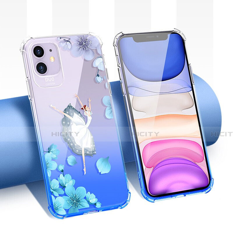 Funda Silicona Ultrafina Carcasa Transparente Flores T04 para Apple iPhone 11