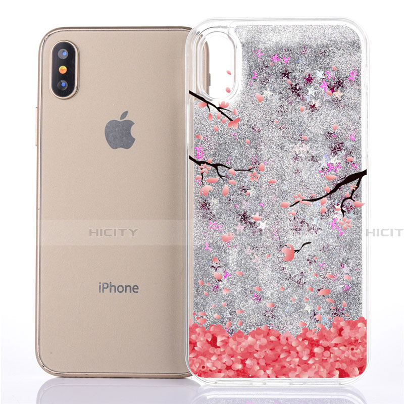 Funda Silicona Ultrafina Carcasa Transparente Flores T04 para Apple iPhone Xs Max