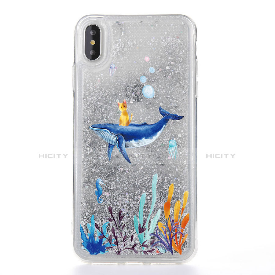 Funda Silicona Ultrafina Carcasa Transparente Flores T17 para Apple iPhone Xs Max