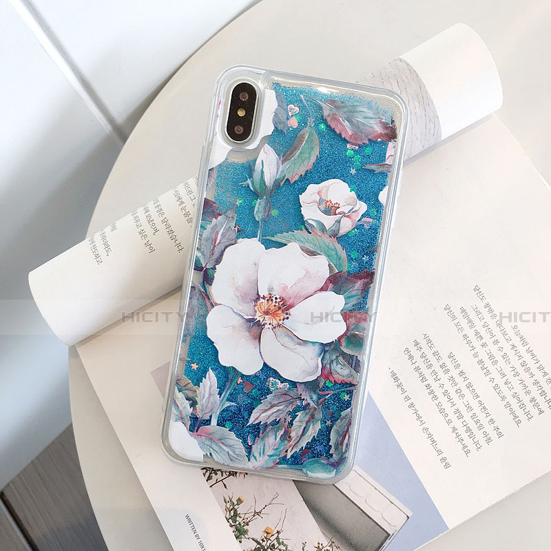 Funda Silicona Ultrafina Carcasa Transparente Flores T18 para Apple iPhone Xs Max