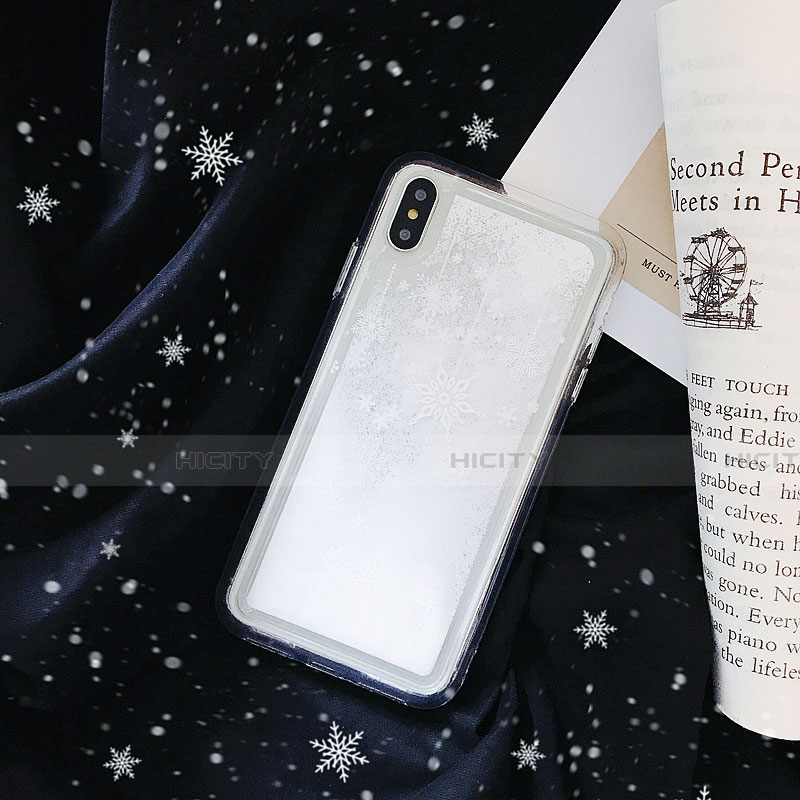 Funda Silicona Ultrafina Carcasa Transparente Flores T23 para Apple iPhone Xs Max Blanco