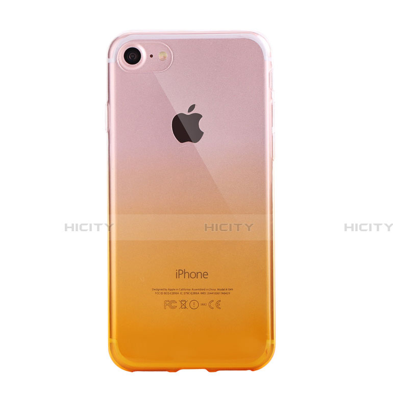 Funda Silicona Ultrafina Carcasa Transparente Gradiente G01 para Apple iPhone SE3 ((2022)) Amarillo
