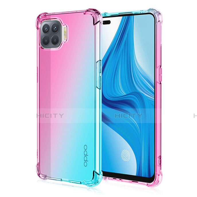 Funda Silicona Ultrafina Carcasa Transparente Gradiente G01 para Oppo F17 Pro