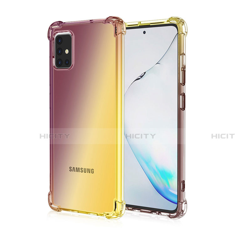 Funda Silicona Ultrafina Carcasa Transparente Gradiente para Samsung Galaxy A51 4G Marron