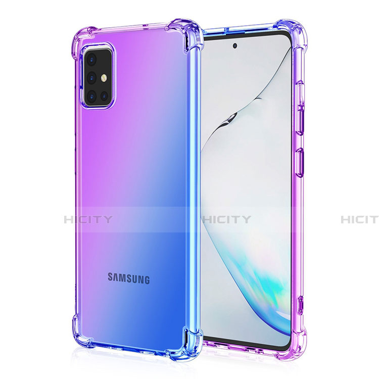 Funda Silicona Ultrafina Carcasa Transparente Gradiente para Samsung Galaxy A51 4G Morado