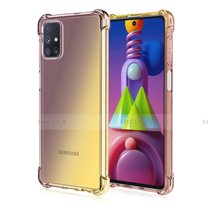 Funda Silicona Ultrafina Carcasa Transparente Gradiente para Samsung Galaxy M51 Marron