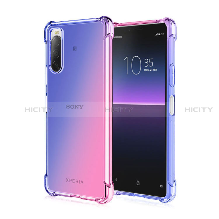 Funda Silicona Ultrafina Carcasa Transparente Gradiente para Sony Xperia 10 V Rosa