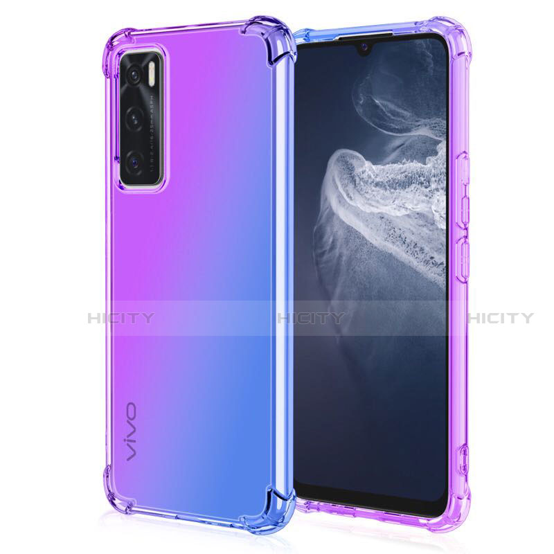 Funda Silicona Ultrafina Carcasa Transparente Gradiente para Vivo V20 SE