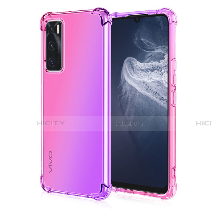 Funda Silicona Ultrafina Carcasa Transparente Gradiente para Vivo V20 SE