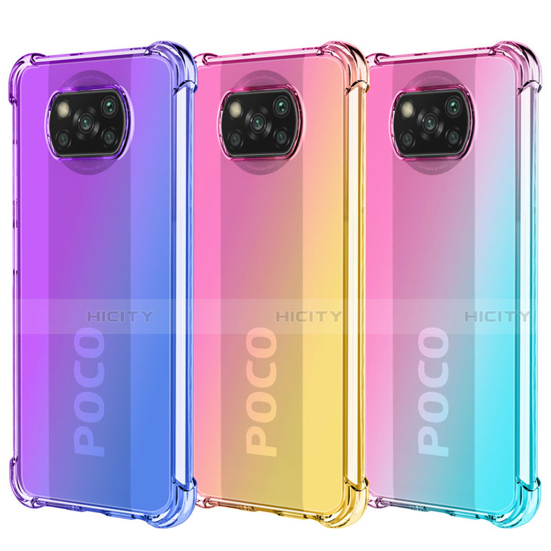 Funda Silicona Ultrafina Carcasa Transparente Gradiente para Xiaomi Poco X3 NFC