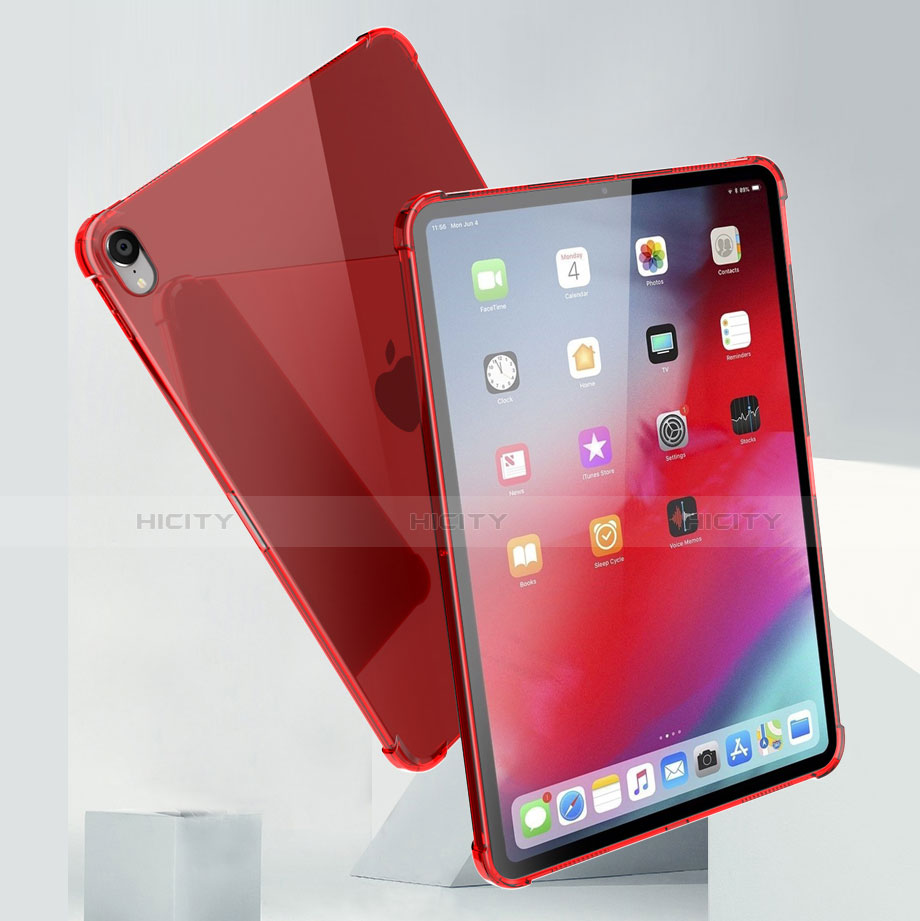 Funda Silicona Ultrafina Carcasa Transparente H01 para Apple iPad Pro 11 (2018) Rojo