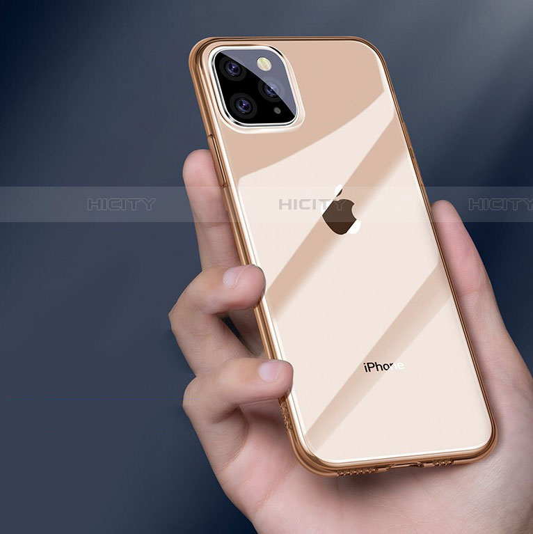 Funda Silicona Ultrafina Carcasa Transparente H01 para Apple iPhone 11 Pro Oro